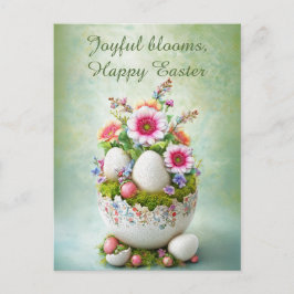 Cartão Postal Easter Greeting Card Floral Spring Elegant