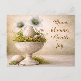 Cartão Postal Easter Greeting Card Minimal Floral Spring