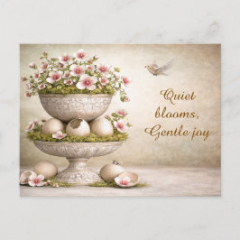 Cartão Postal Easter Greeting Card Minimal Floral Spring