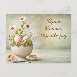 Cartão Postal Easter Greeting Card Minimal Floral Spring