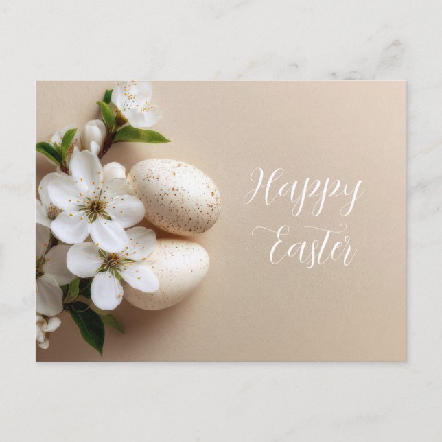 Cartão Postal Easter Postcard with Easter Eggs (Frente)