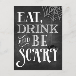 Cartão Postal Eat Drink and Be Scary