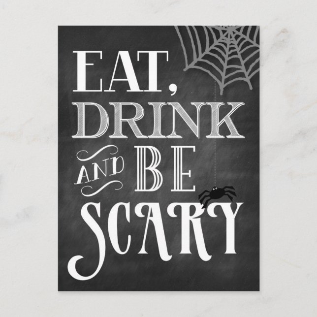 Cartão Postal Eat Drink and Be Scary (Frente)