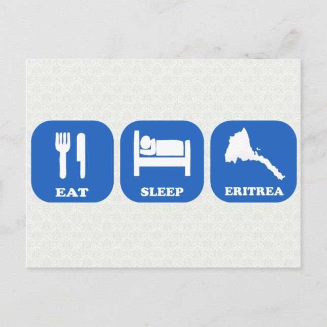 Cartão Postal Eat Sleep Eritreia (Frente)