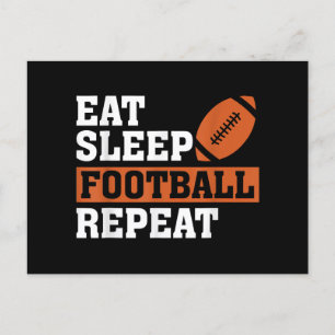 Cartão Postal Eat Sleep Futebol Repita Adorável Futebol Vi
