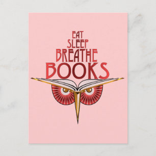 Cartão Postal Eat Sleep Respirar Cartão-postal dos Livros