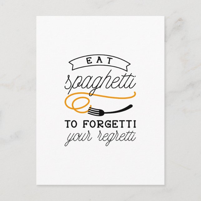 Cartão Postal Eat Spaghetti (Frente)