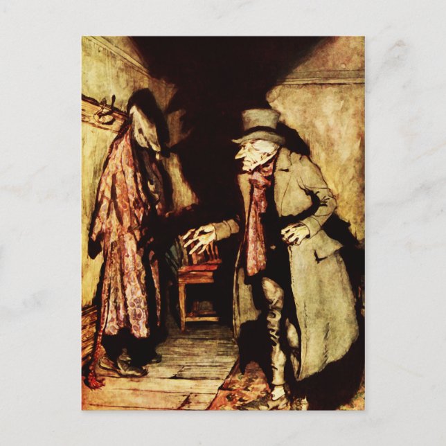 Cartão Postal Ebenezer Scrooge Christmas Carol Vintage (Frente)