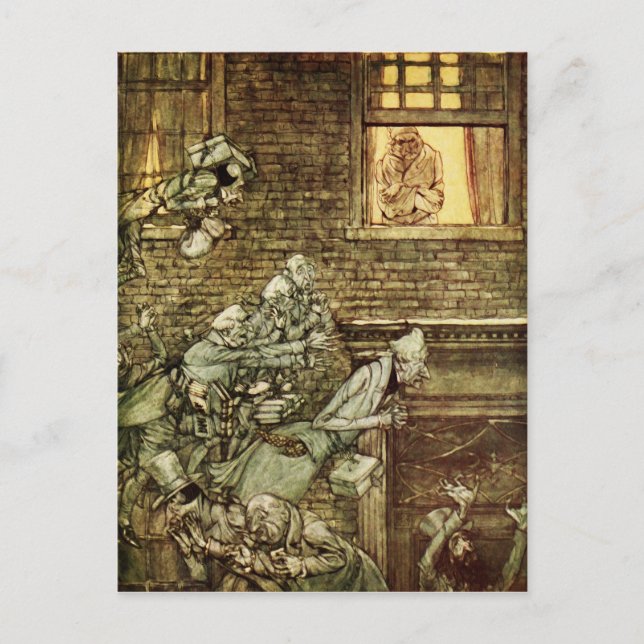 Cartão Postal Ebenezer Scrooge Dickens Christmas Carol Vintage (Frente)