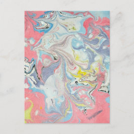 Cartão Postal Ebru Arte Pastel Abstrato — Assinatura Matte