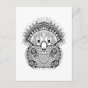 Cartão Postal Echidna Rabiscada à Mão