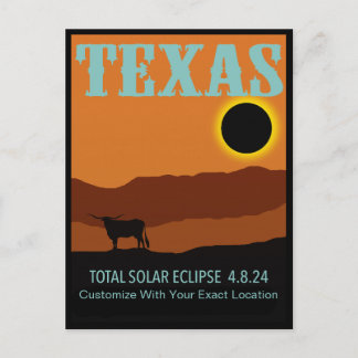 Cartão Postal Eclipse do Texas PERSONALIZÁVEL