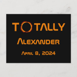 Cartão Postal Eclipse Solar 2024 Totalmente Pessoal