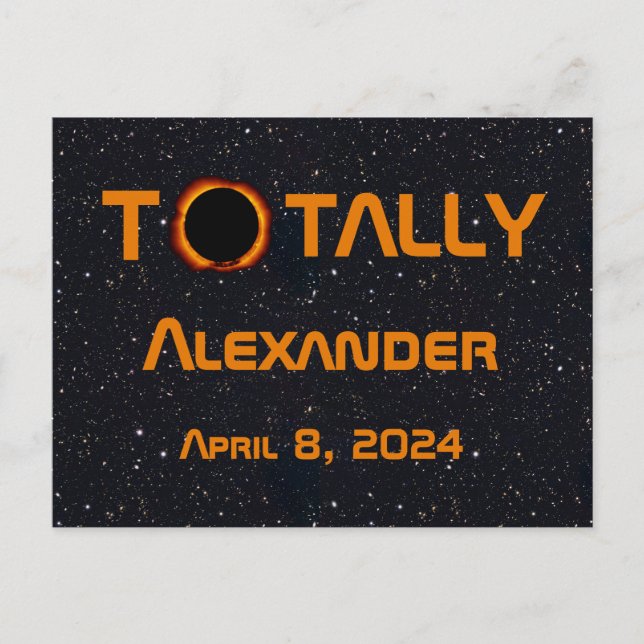 Cartão Postal Eclipse Solar 2024 Totalmente Pessoal (Frente)