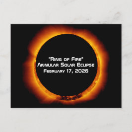 Cartão Postal Eclipse Solar Anular de 2026 do Anel de Fogo