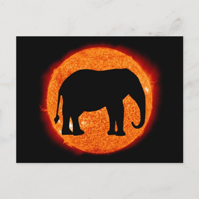 Cartão Postal Eclipse Solar de Elefante (Frente)