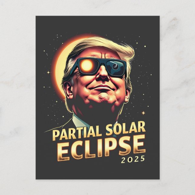 Cartão Postal Eclipse Solar Parcial 2025 de Dobra (Frente)