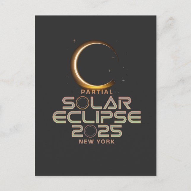 Cartão Postal Eclipse Solar Parcial 2025 Evento Astronômico (Frente)