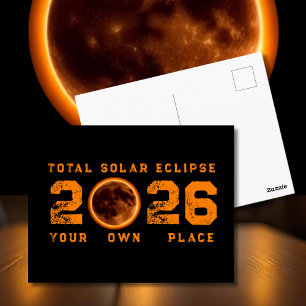 Cartão Postal Eclipse Solar Total 12 de Agosto de 2026