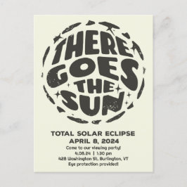 Cartão Postal Eclipse Solar Total 2024 Lá Vem o Sol