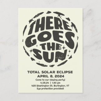 Cartão Postal Eclipse Solar Total 2024 Lá Vem o Sol