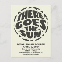 Cartão Postal Eclipse Solar Total 2024 Lá Vem o Sol