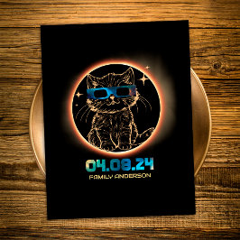 Cartão Postal Eclipse Solar Total 2024 Óculos Eclipse Solar de G