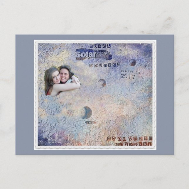Cartão Postal Eclipse Solar Total 21 de agosto de 2017 Boonville (Frente)