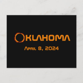 Cartão Postal Eclipse Solar Total de 2024 de Oklahoma