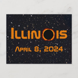 Cartão Postal Eclipse Solar Total de 2024 Illinois
