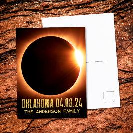 Cartão Postal Eclipse Solar Total Oklahoma 2024 Personalizado