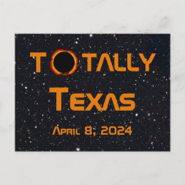 Cartão Postal Eclipse Solar Totalmente Texas 2024