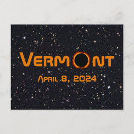 Cartão Postal Eclipse Solar Totalmente Vermont 2024