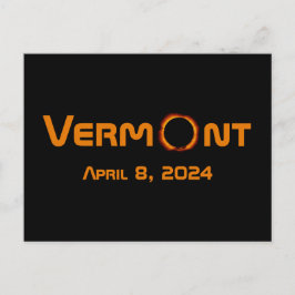 Cartão Postal Eclipse Solar Totalmente Vermont 2024