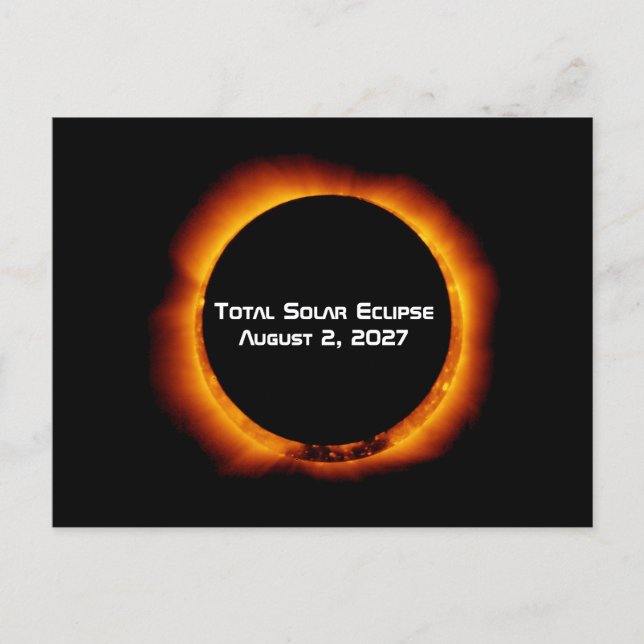 Cartão Postal Eclipse Total do Sol do Século 2027 (Frente)