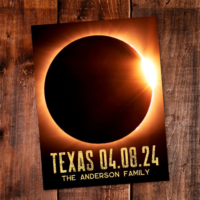 Cartão Postal Eclipse Total Texas 2024 Personalizado (Criador carregado)