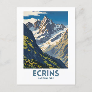 Cartão Postal Ecrins National Park Vintage Poster de viagens mín