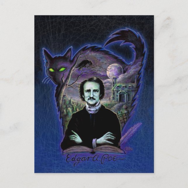 Cartão Postal Edgar Allan Poe Gothic (Frente)