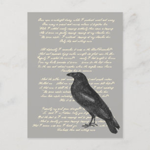 Cartão Postal Edgar Allan Poe "Raven"