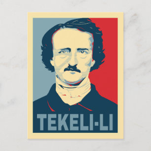 Cartão Postal Edgar Allan Poe TEKELI-LI Estilo de Esperança