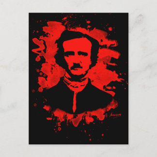 Cartão Postal Edgar Allan Poe Tribute (vermelho)