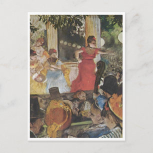 Cartão Postal Edgar Degas - 1876-77 Cafe Concert Woman Red Vress