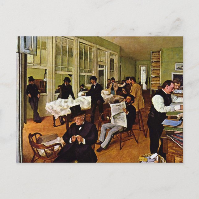 Cartão Postal Edgar Degas - A troca de algodão (Frente)