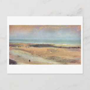 Cartão Postal Edgar Degas - Beach @ Low Tide 1869-70 pastel