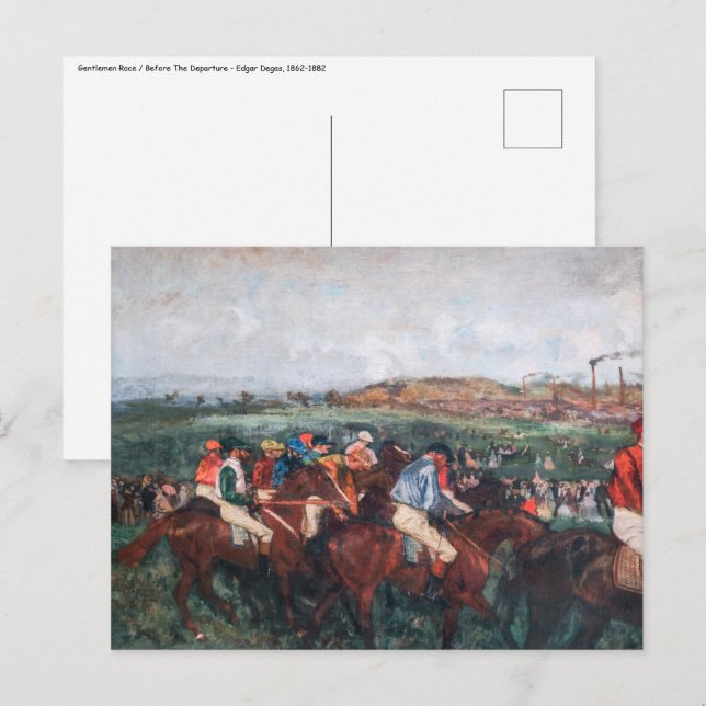 Cartão Postal Edgar Degas - Cavalheiros Race (Frente/Verso)