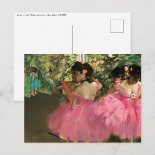 Cartão Postal Edgar Degas - Dançarinas em rosa