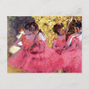 Cartão Postal Edgar Degas - Dançarinos de cor rosa - Balé Danc