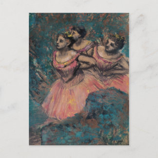 Cartão Postal Edgar Degas | Dançarinos em Figurinos Vermelhos