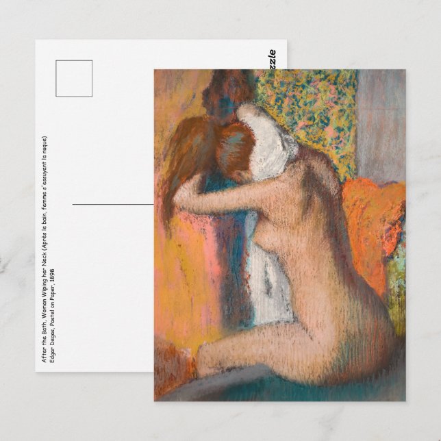 Cartão Postal Edgar Degas - Depois do Banho, Mulher Esfregando P (Frente/Verso)