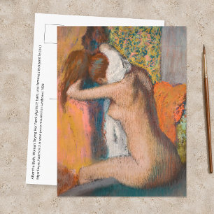 Cartão Postal Edgar Degas - Depois do Banho, Mulher Limpando o P